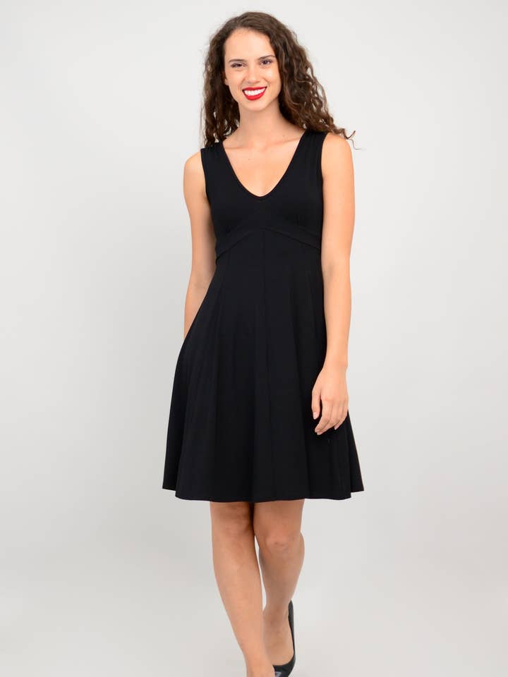 Blue Sky Clothing Co LLC – wholesale Dress – Women's – Pamela Dress, Black, Bamboo0