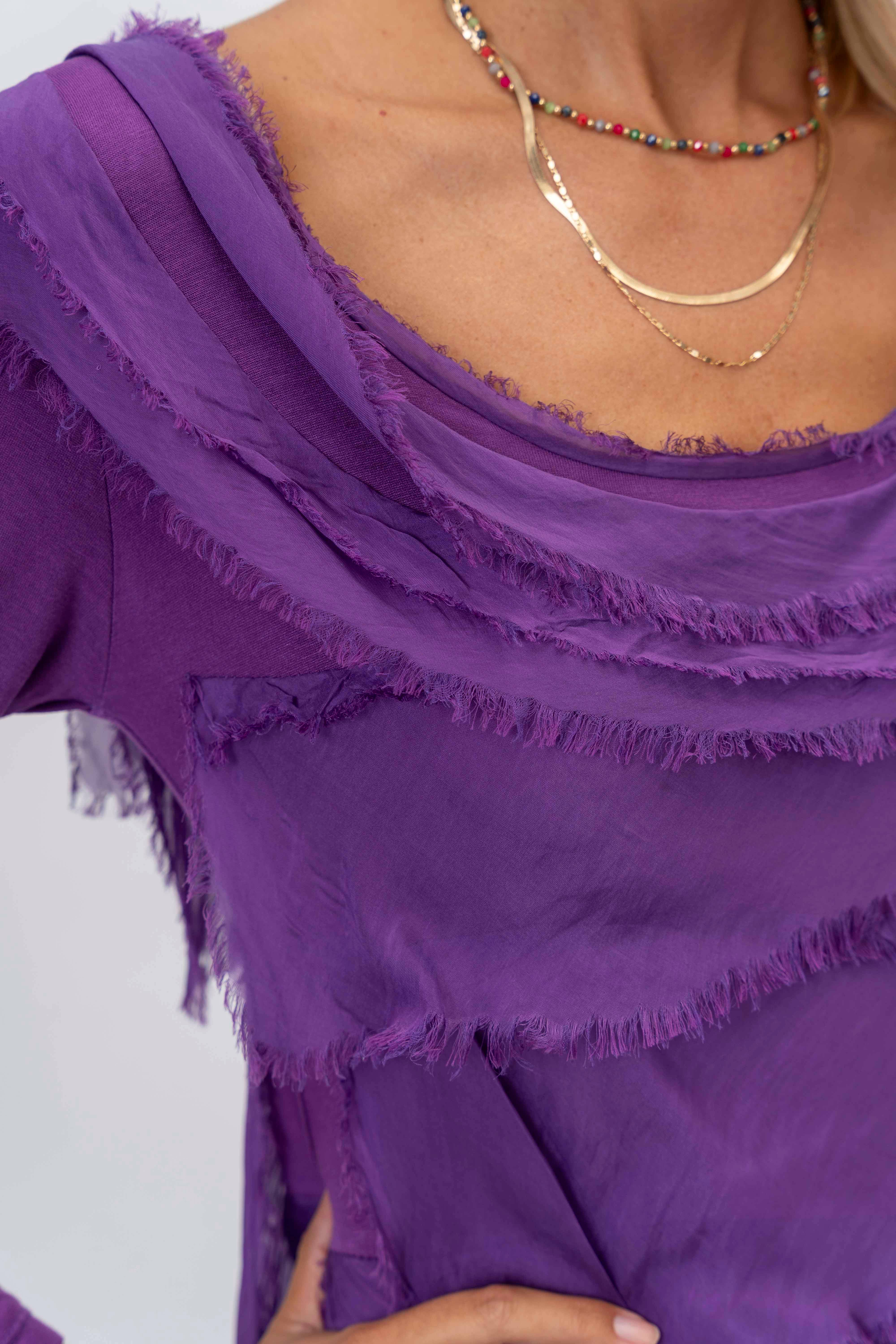 Look Mode Usa - Wholesale Dress - Women's - Long Sleeve Solid Silk Ruffle Dress4