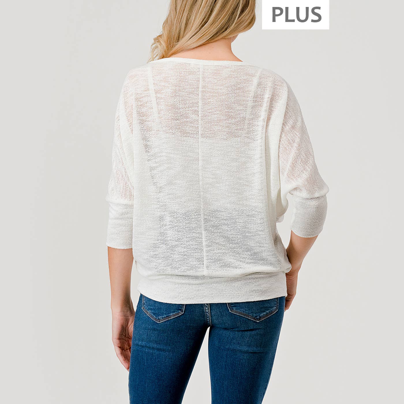 Heimious - Vente Haut en maille – femme - Haut à manches 3/4 à texture flammée à manches Dolman, grande taille, T813-PL14