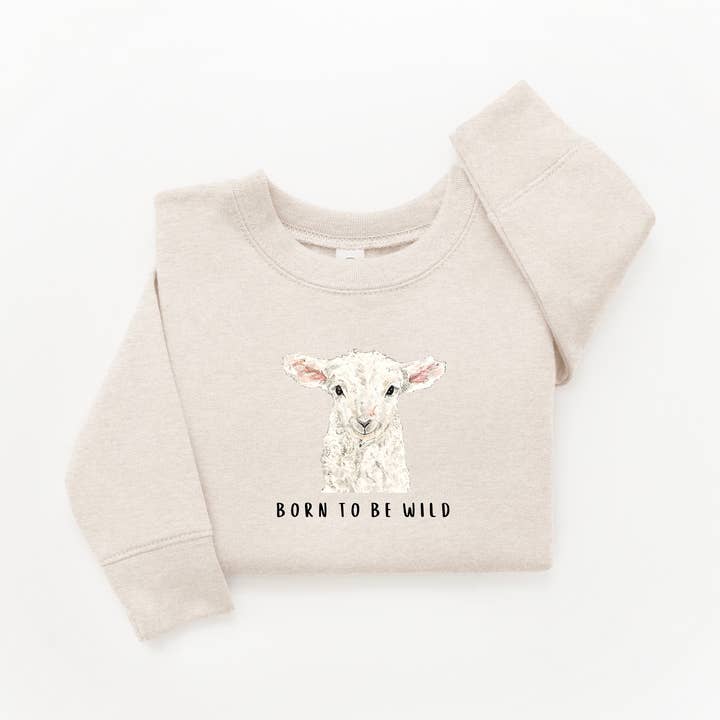 Lamb Born to be Wild Sweater voor wholesale door WLDFLWR Studio