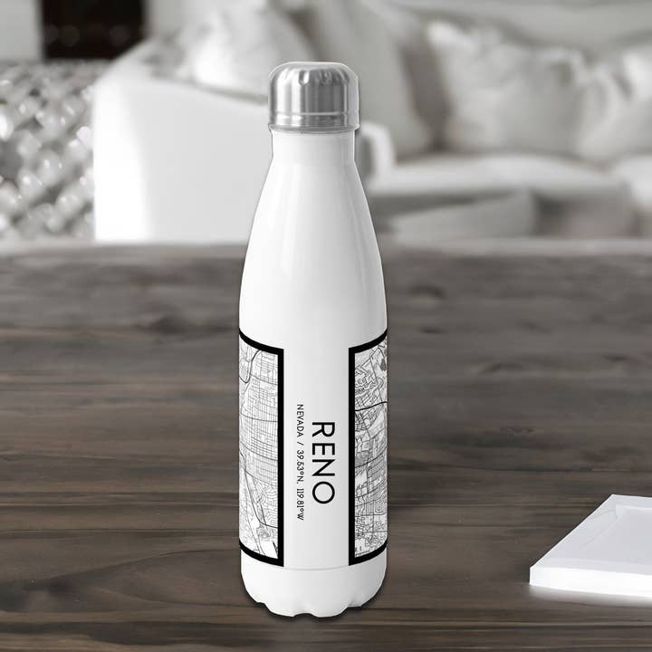 Reno NV Map Insulated Bottle in Classic for wholesale by JACE.design