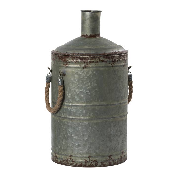 Vickerman 19.5" Rustic Metal Container With Handle for wholesale by Vickerman