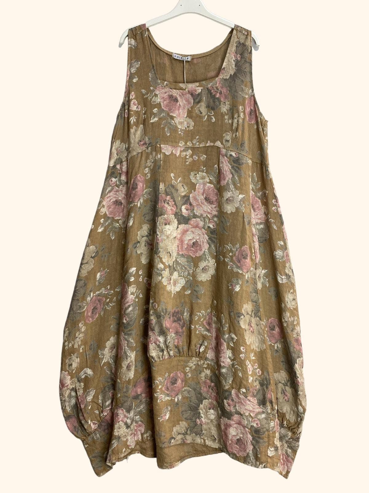 la maison des fibres naturelles - Wholesale Dress - Women's - sleeveless floral dress in 100% linen 622317
