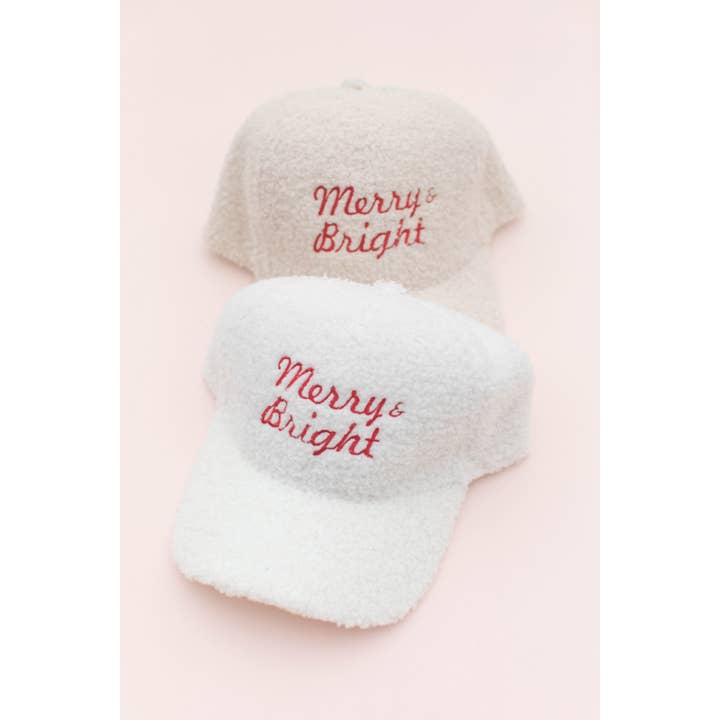 Space 46 Wholesale - Wholesale Baseball Cap - Women's - Holiday Merry Bright Boucle Baseball Hat Cap