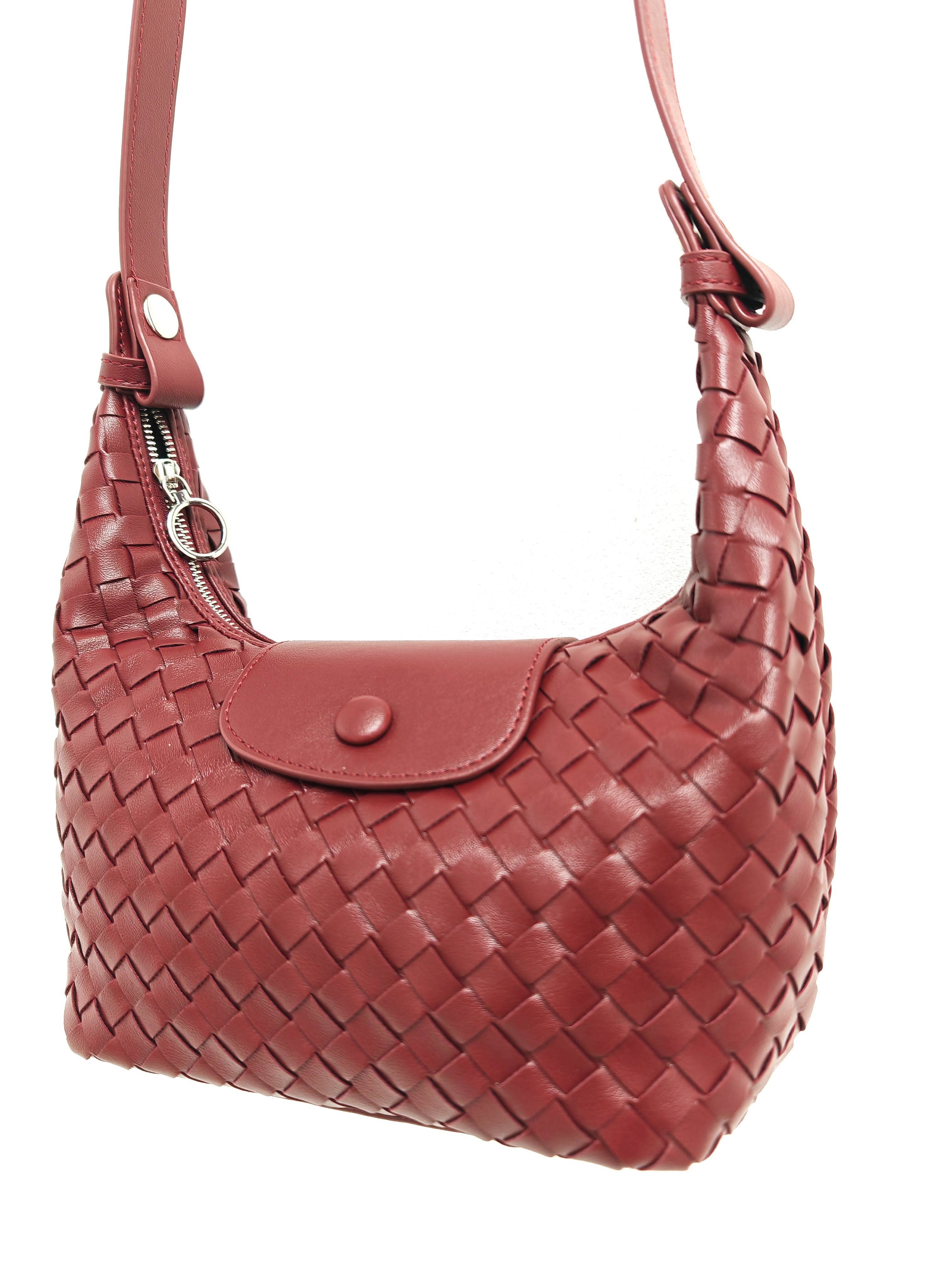 Superbia – Großhandel Schultertasche – Damen – Handgefertigte gewebte Premium-PU-weiche kleine 3-Wege-Tasche18