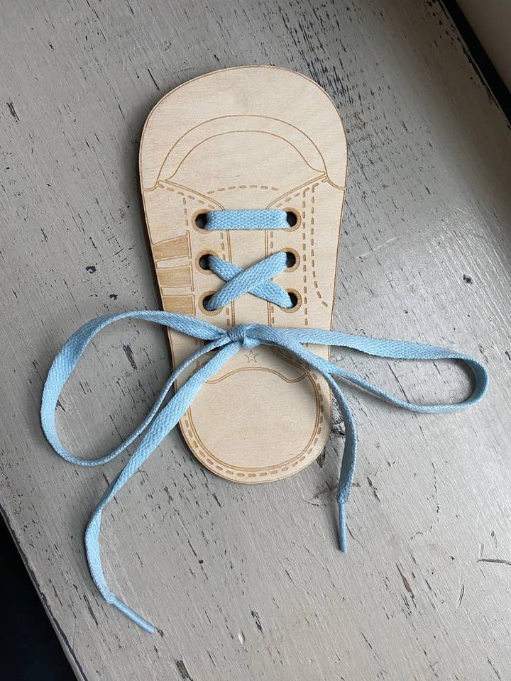 Shoe Tie Teaching Kit for wholesale by Engravables Design Studio