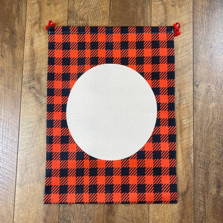 *SALE* Santa Sack | Red Buffalo Plaid | Sublimation Blank for wholesale by Route 50 Blanks