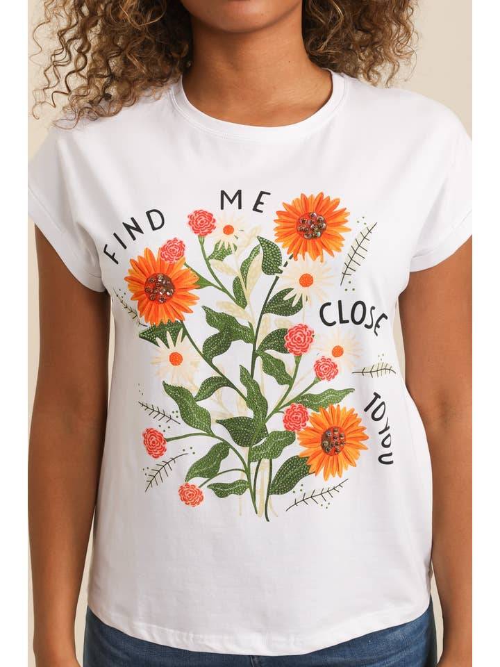 Attrait Paris - Wholesale Screen Printed T-Shirt - Women's - Find Me cotton T-shirt1