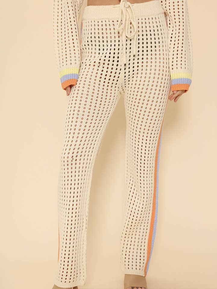 Pantalones de punto con rayas laterales para venta al por mayor de Miss Sparkling