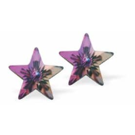 Ørestikker med østrigsk krystalstjerne i Vitrail Light for engroshandel hos Byzantium Collection Ltd