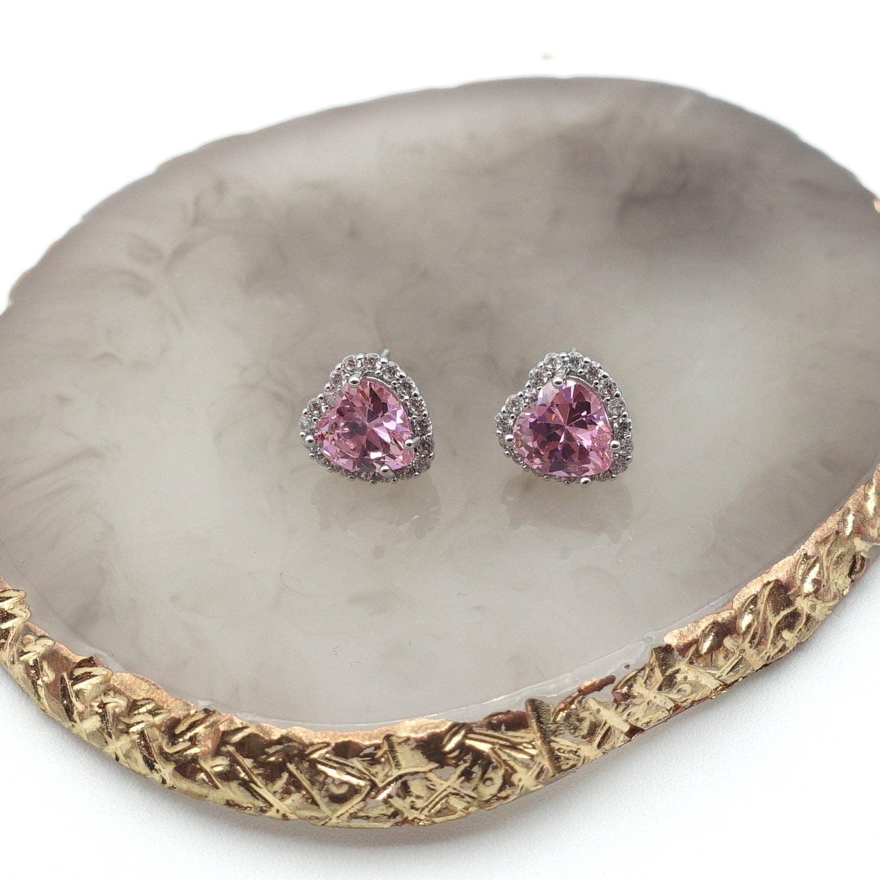 Daemon srls - Wholesale Stud/Post Earrings - DIANA ~Orecchini a bottone con cubic zirconia a forma di cuore3