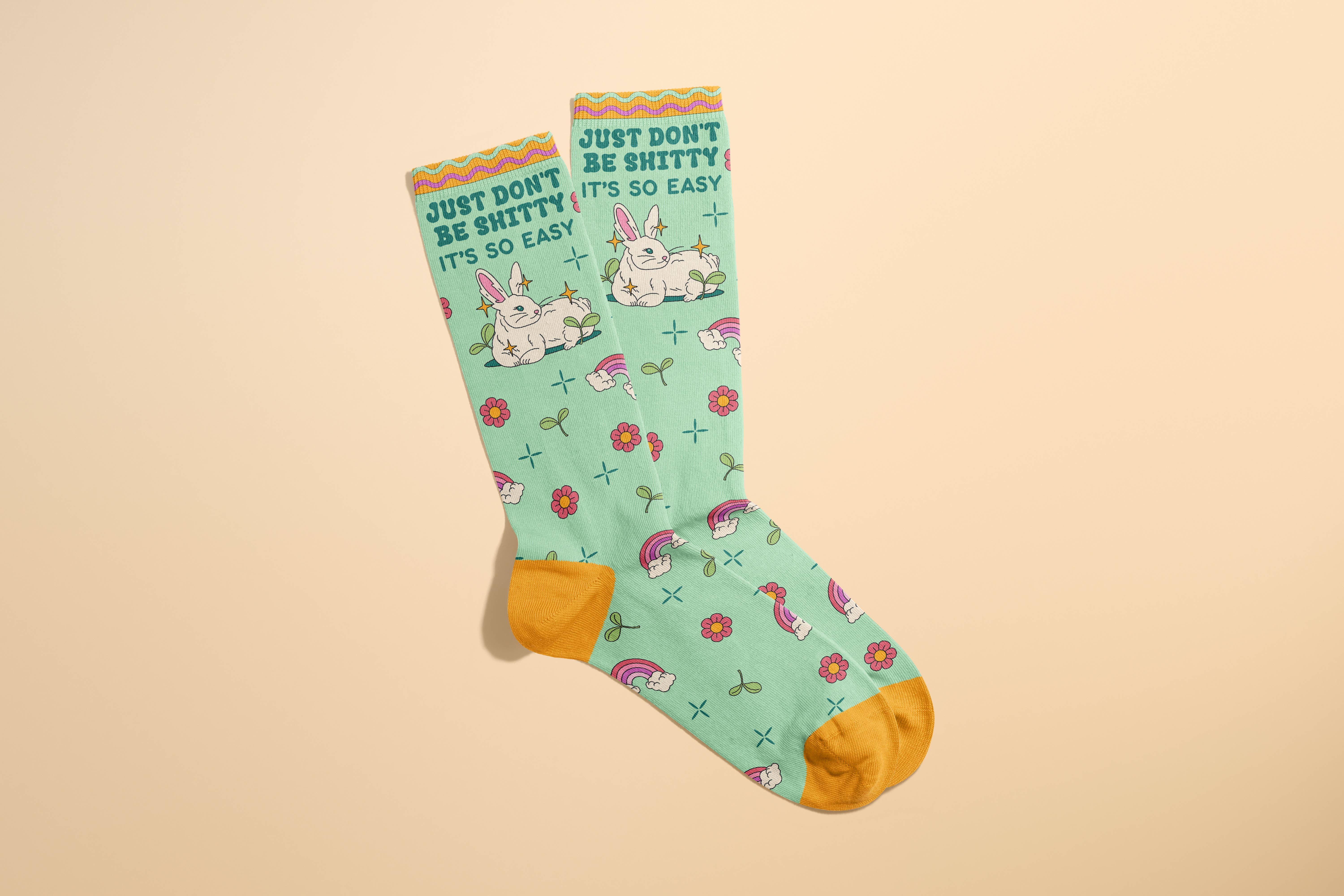 FUN CLUB - Wholesale Socks - Women's - Just Don't Be Shitty Socks (funny sock, funny gift, novelty1