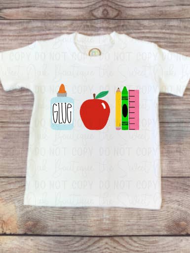 Watercolor Girly School Trio Shirt for wholesale by The Sweet Oak Boutique