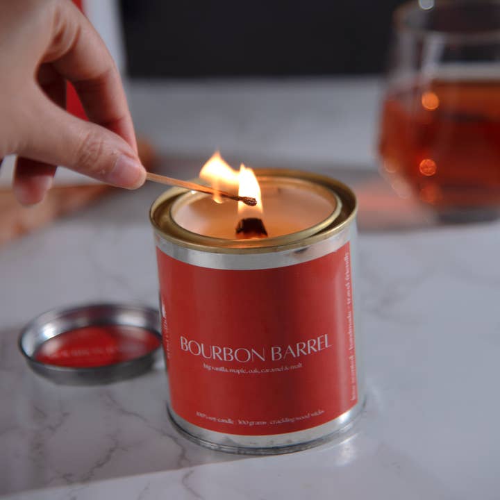 Coffret cadeau de bougies parfumées Bourbon Barrel pour homme pour la vente par SOSA Candles