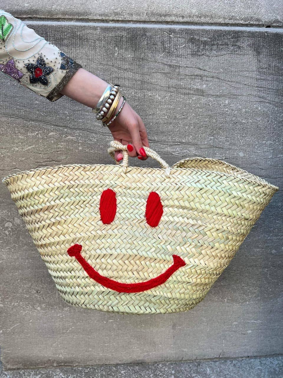 MIRAMAR Store - Wholesale Beach Bag - SMILE Straw Tote Bag 3