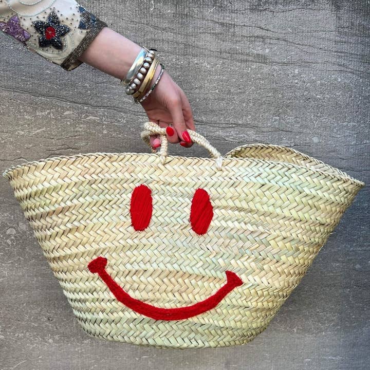 MIRAMAR Store - Wholesale Beach Bag - SMILE Straw Tote Bag 3
