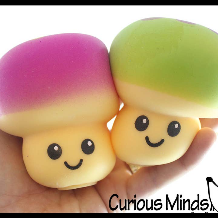 Curious Minds Toys - Wholesale Squishy Toy - Kids & Baby - 1 Mushroom Squishy Squeeze Stress Ball Soft Doh Filling - Li9