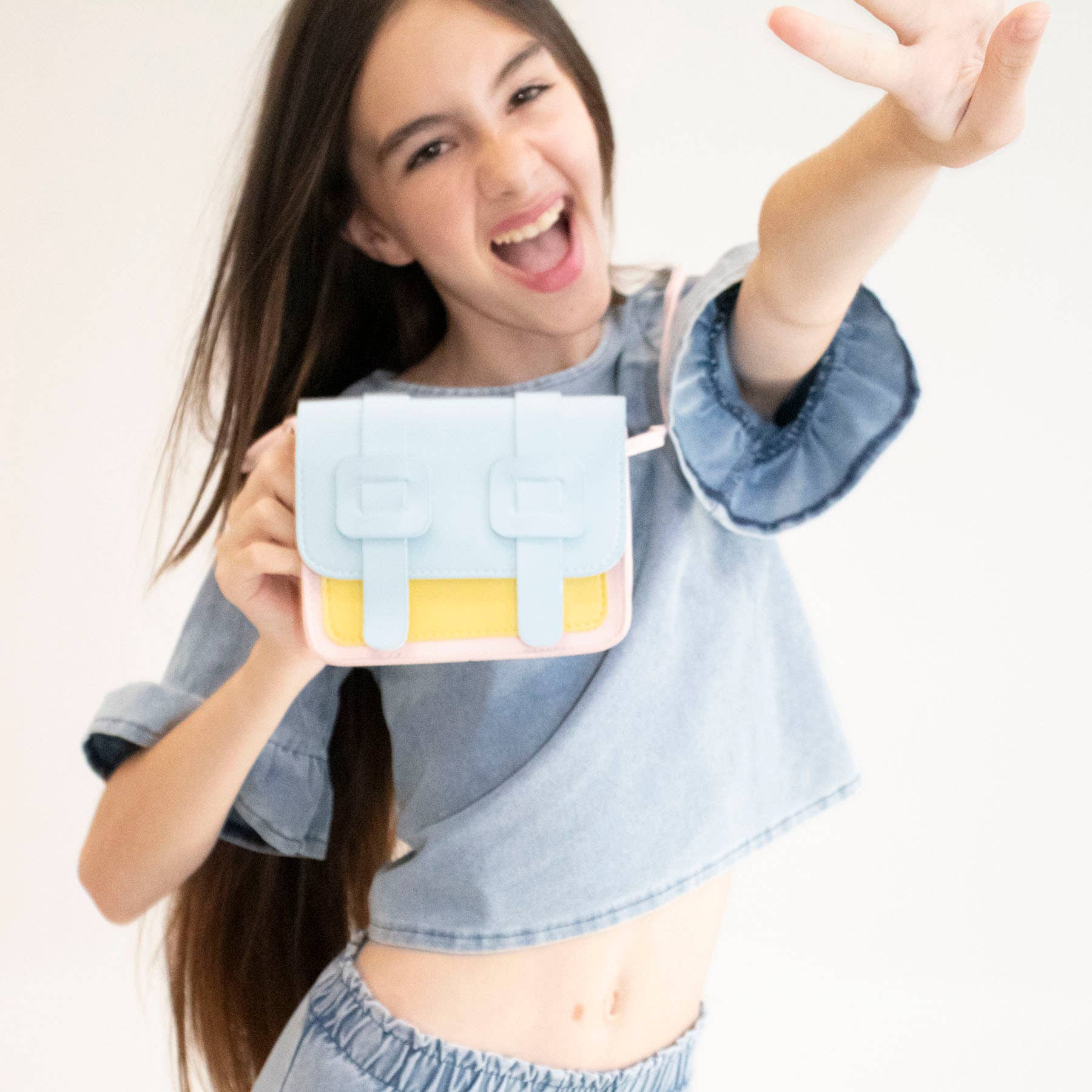 Yuko B - Wholesale Crossbody Bag - Kids - Children's shoulder bag - Tamara Pink & Blue6