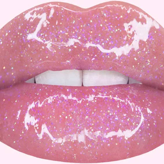 Connected Boutique - Wholesale Lip Gloss - Chosen Pink Glitter Lipgloss with apple scent1