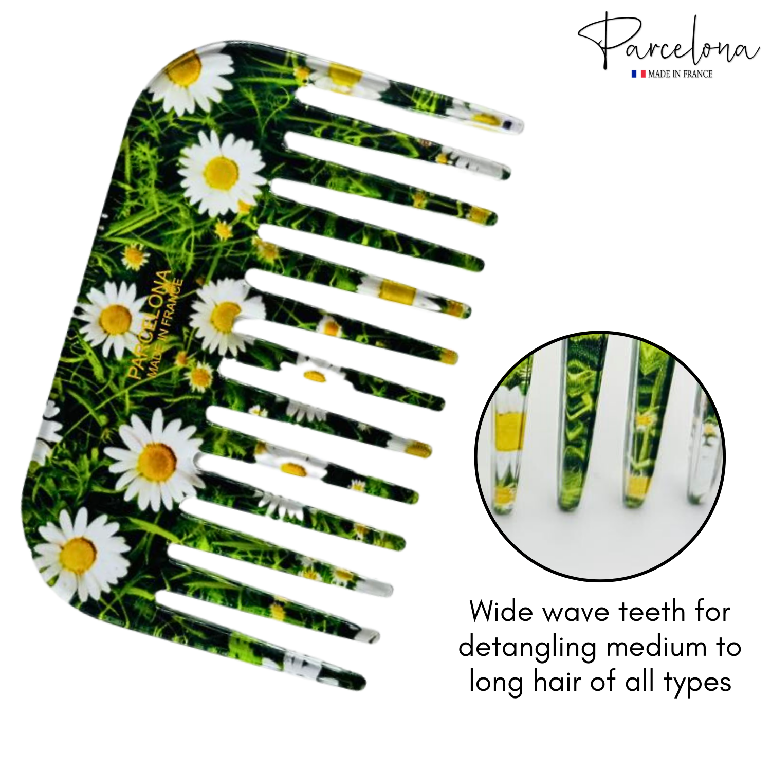 Parcelona - Wholesale Hair Brush/Comb - Parcelona Wide Tooth Comb Tropical Toucan Floral Print Comb for Thick Curly Hair47