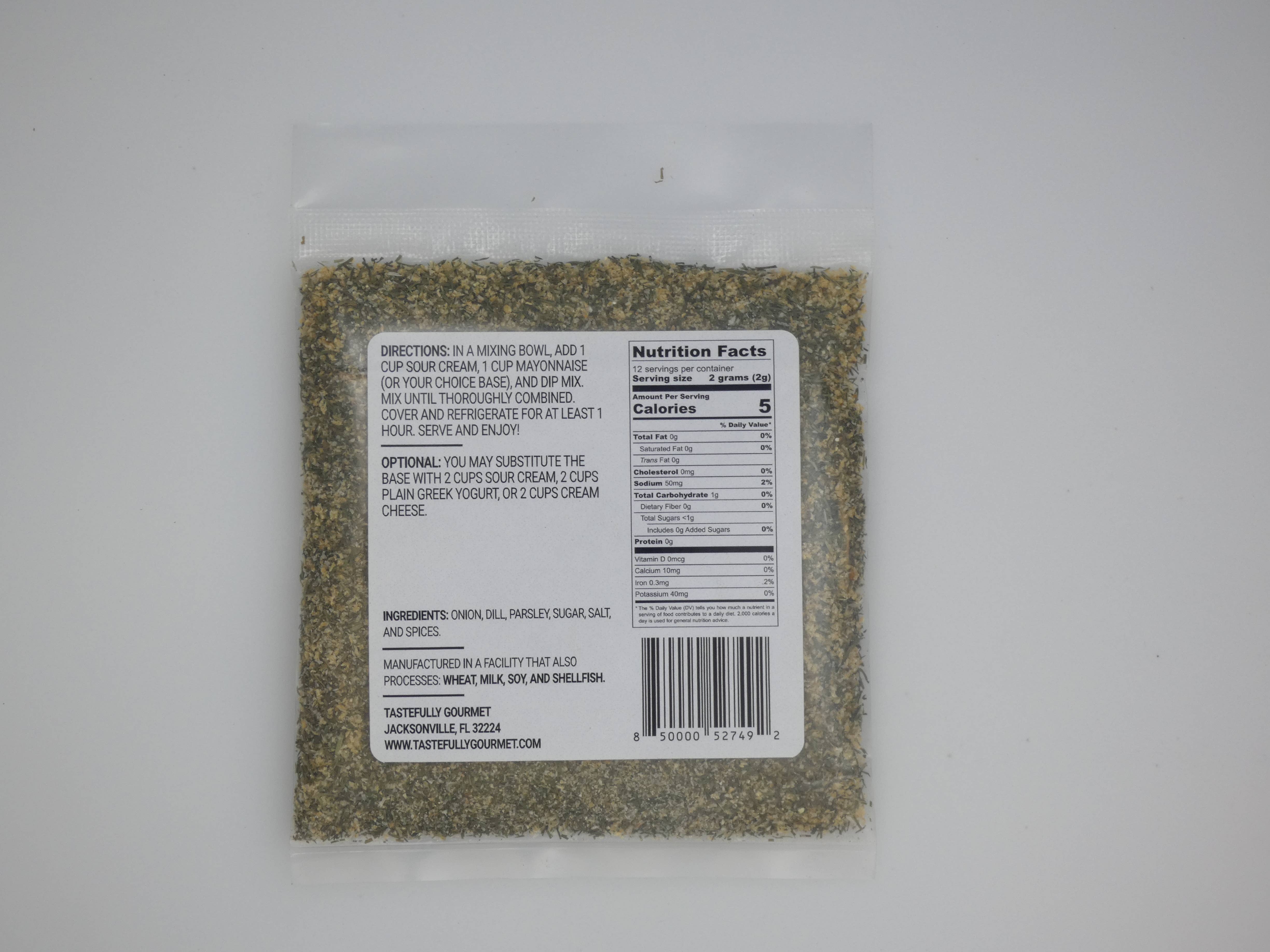 Tastefully Gourmet - Wholesale Dip - Dill Dip Mix1