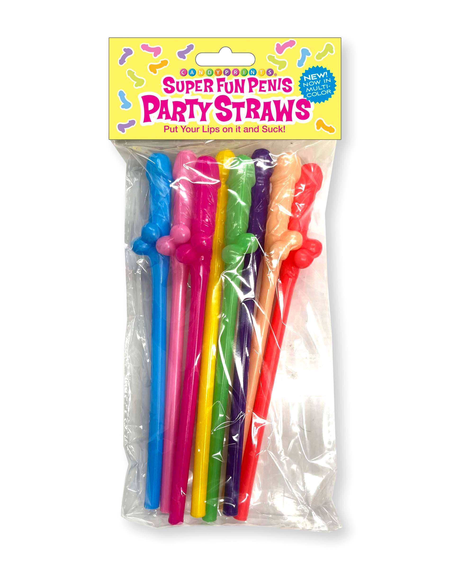 Little Genie Productions - Wholesale Drinking Straw - Super Fun Penis Multicolor Straws - 8 pack1