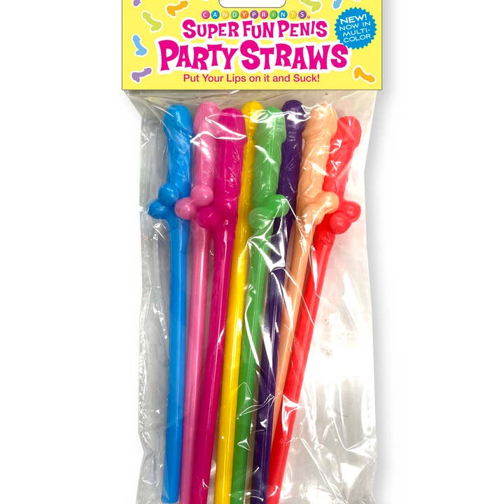 Little Genie Productions - Wholesale Drinking Straw - Super Fun Penis Multicolor Straws - 8 pack1