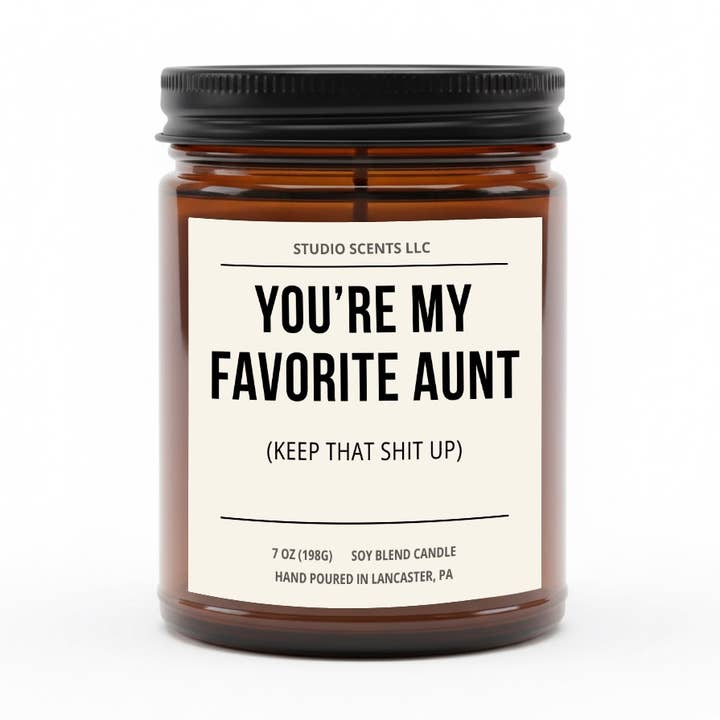 Favorite Aunt - Funny Candle 7oz Soy for wholesale by Studio Scents LLC