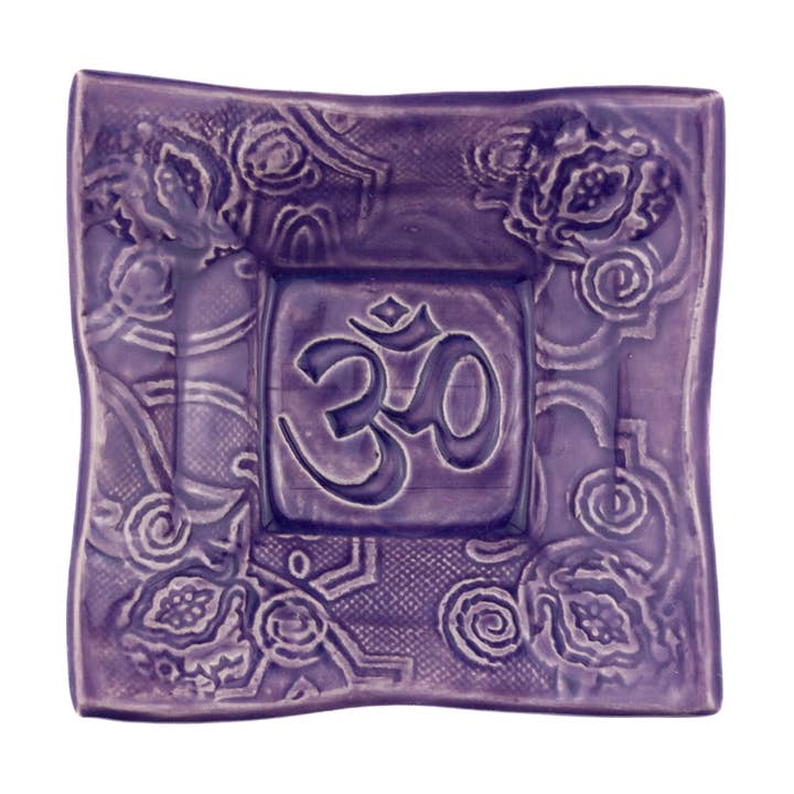 Perfect Square Dish - Om Symbol for wholesale by Lorraine Oerth Co.