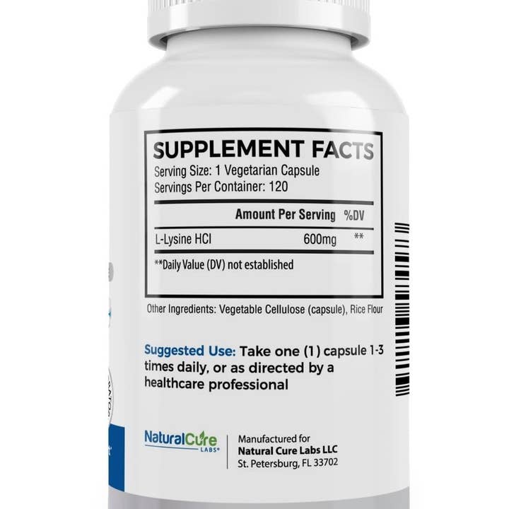 Natural Cure Labs - Wholesale Oral Supplement/Vitamin - Clean L-Lysine 600mg