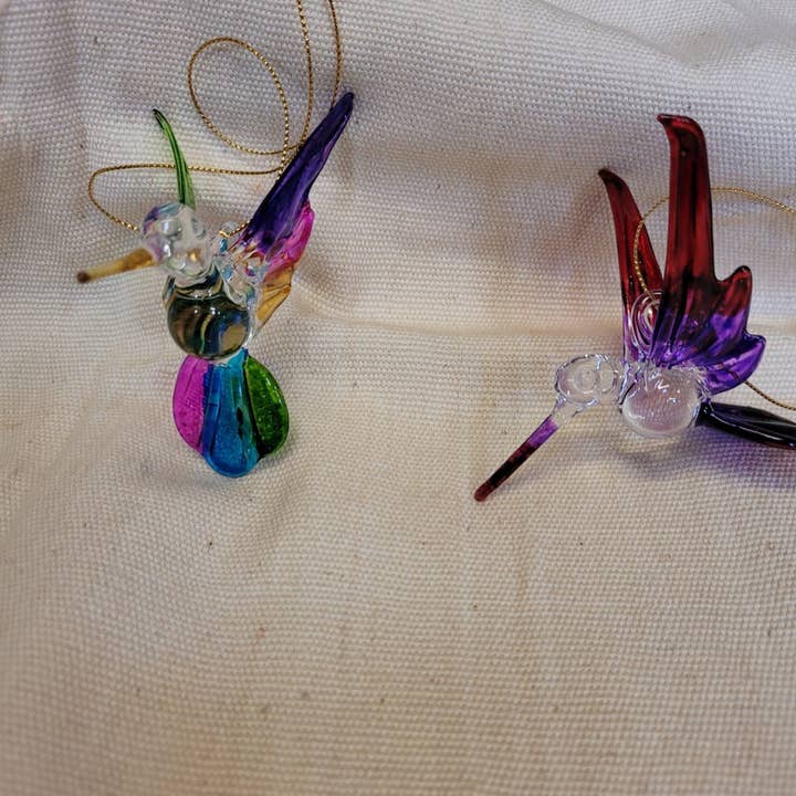 Arara Enterprises - Wholesale Ornament - Hummingbird. hand-blown glass.