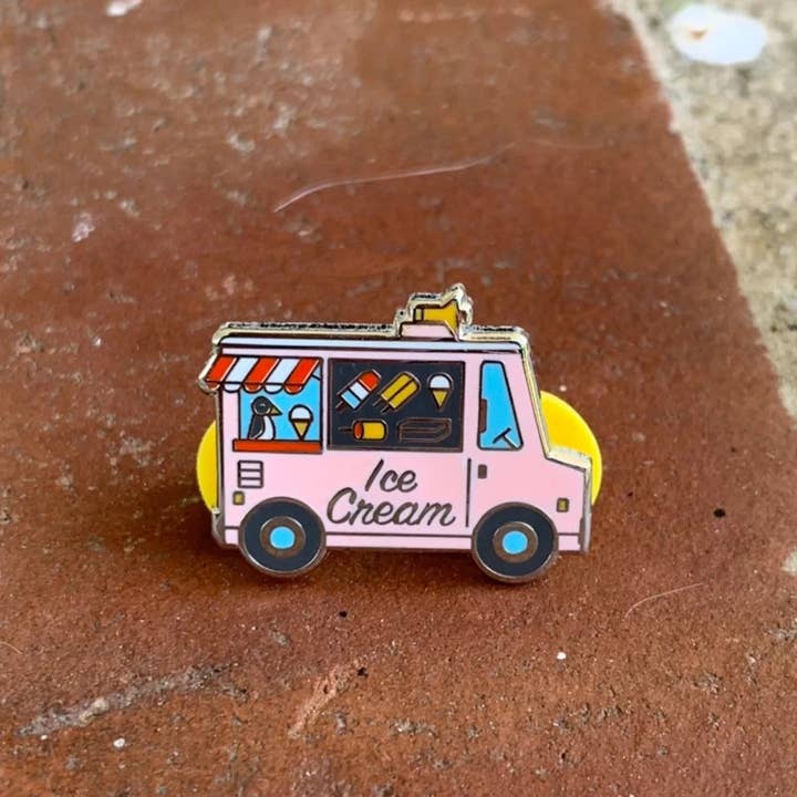 doodle dose - Wholesale Lapel Pin/Button - Ice Cream Truck - HARD ENAMEL PIN - Food Trucks - Dessert -3