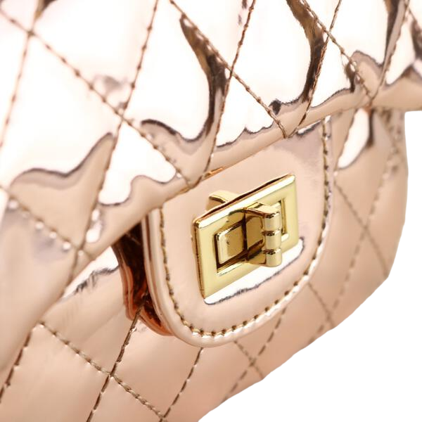 Doe a Dear – wholesale Crossbody-väska – Barn – B1220-1 Crossbody metallisk quiltad handväska (4 färger)11