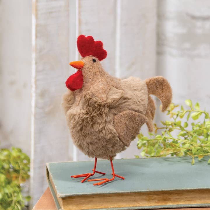 The Hearthside Collection - Wholesale Ornament - Brown Rooster Felted Ornament1