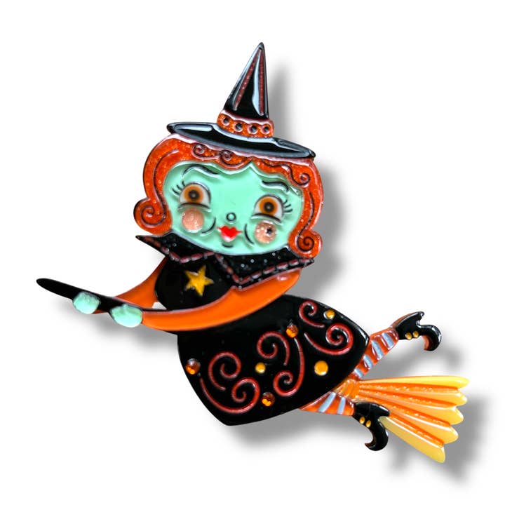 Broomhilda Brooch by Johanna Parker x Lipstick & Chrome for wholesale by Lipstick & Chrome