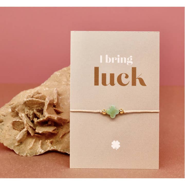 Bracelet WISH - J'apporte chance Trèfle Amazonite pour la vente par UCHU REMINDERS