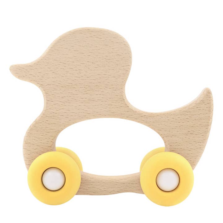 Push Along Wooden Ducky for wholesale by Living Textiles