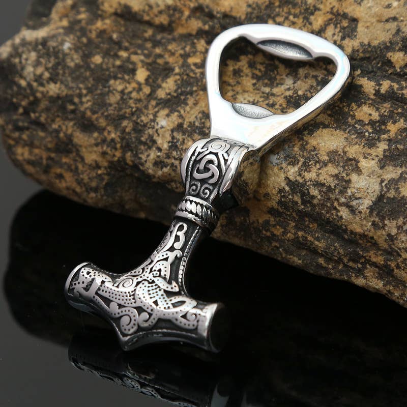 Gemcohub – wholesale Bottle/wine opener – Creative Retro Viking Thor's Hammer Beer Bottle Opener0