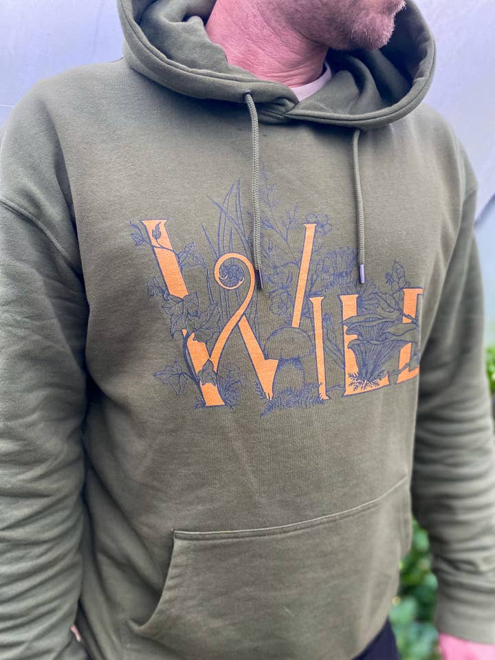 Wild Fauna Illustration on Organic Cotton Hoody for wholesale by Jya Raine