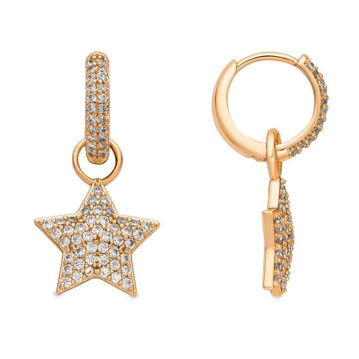 Pendientes Luxenter acabado oro amarillo de 18k y Circonita Brillante - Sasti para venta al por mayor de Luxenter