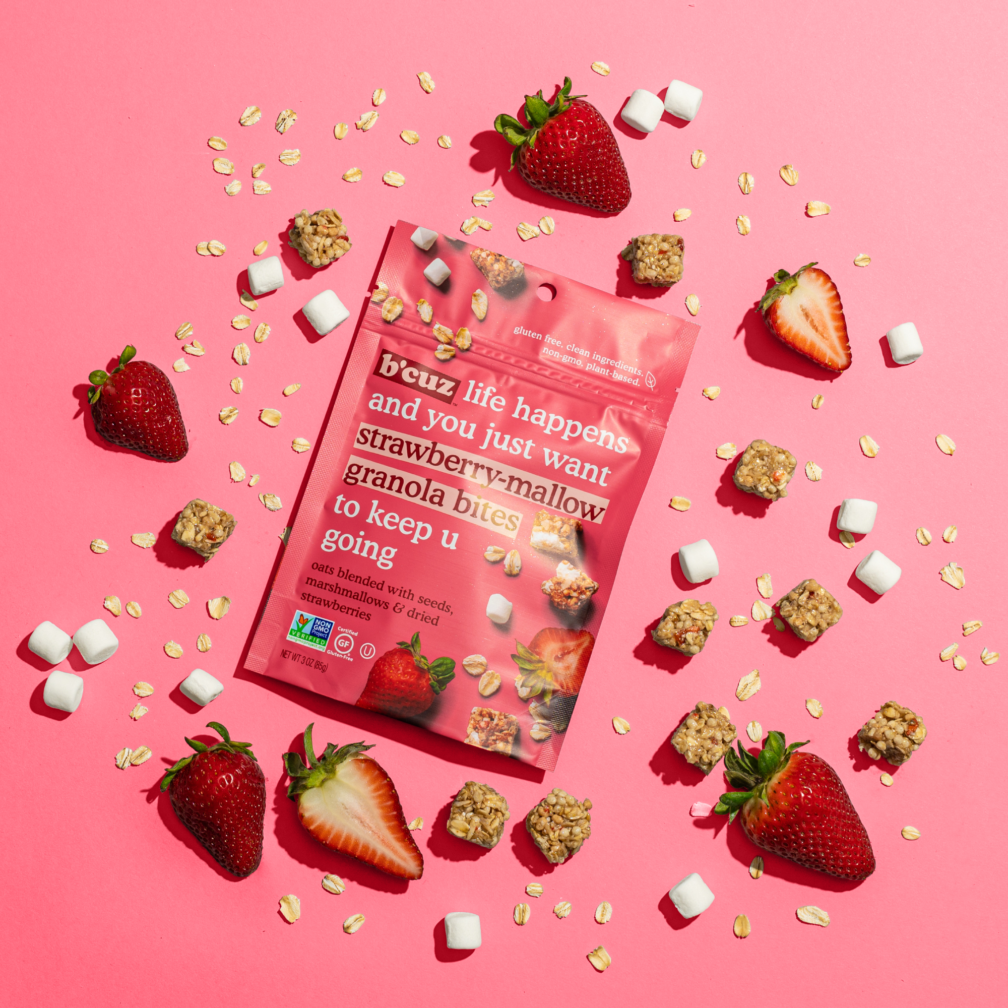 Bcuz Snacks – wholesale Granola – Strawberry Mallow Granola Bites 85 g, 12-pack2