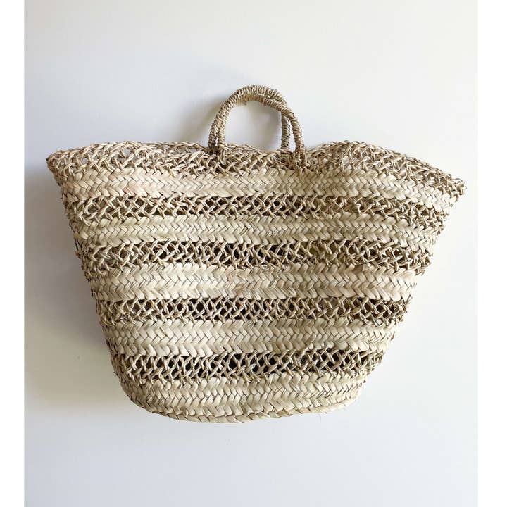 Braided Basket, Straw Market Basket - Beach bag for wholesale by HandmadeBestSeller