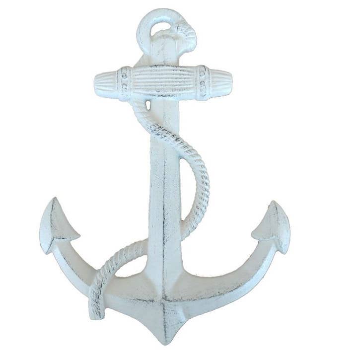 Hvidkalkede støbejern Anker 17" for engroshandel hos Hampton Ironworks