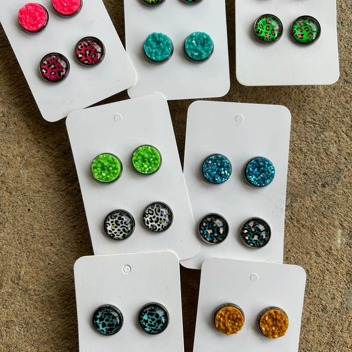 Druzy Animal 2 par sæt - flere farvemuligheder for engroshandel hos Sparkly South Wholesale