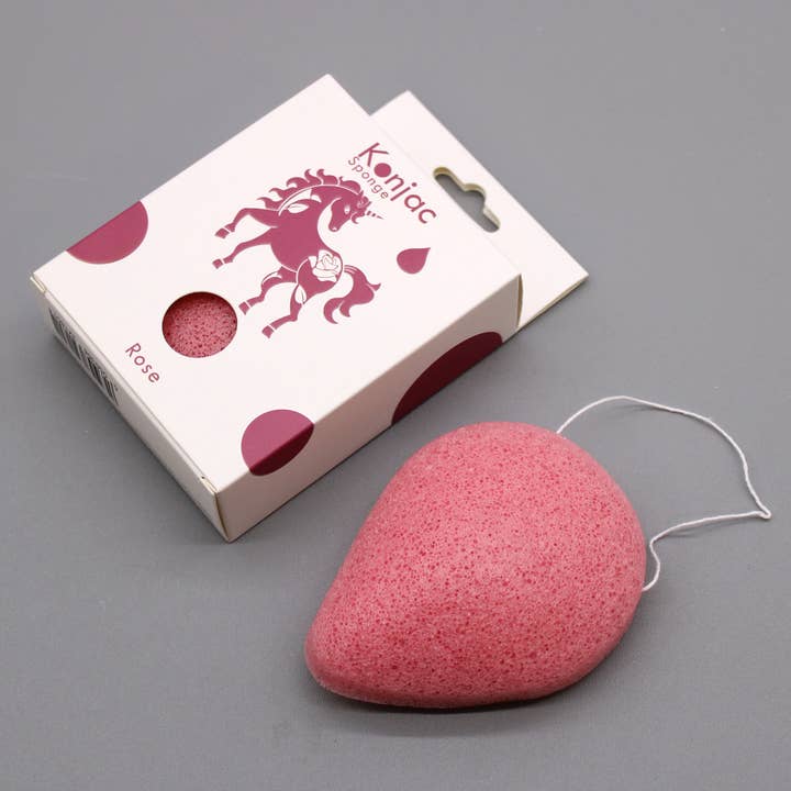 Ancient Wisdom – wholesale Bath pouf/sponge – Teardrop Konjac Sponge - Rose - Anti-aging
