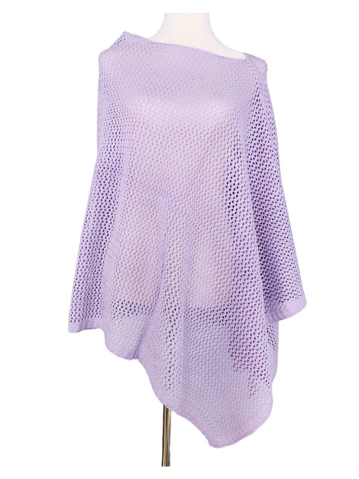 JC Sunny Fashion - Wholesale Poncho - Women's - JC063339 5 colors--Pull Over Free Style Hollow-out Poncho11