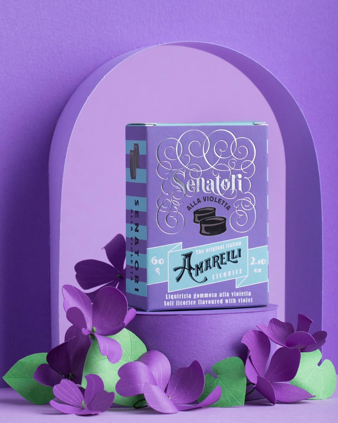 Amarelli Fabbrica Di Liquirizia - Wholesale Gummy - SENATORI 60g - Violet flavored gummy liquorice Made in Italy2