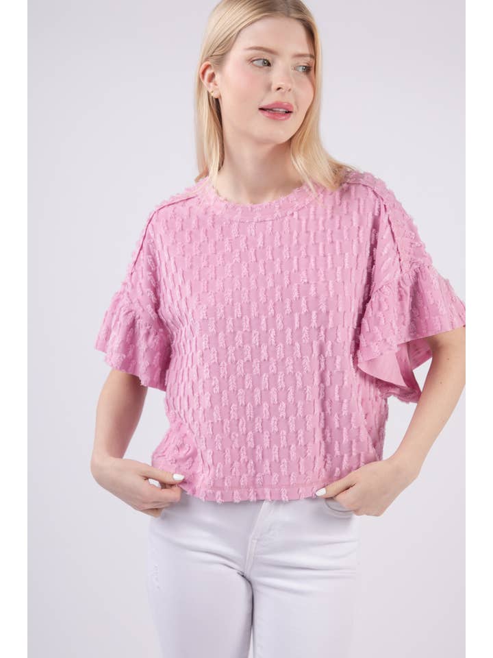 VERY J - Wholesale Knit Top - Women's - NT11472-Textured Knit Oversized Casual Top