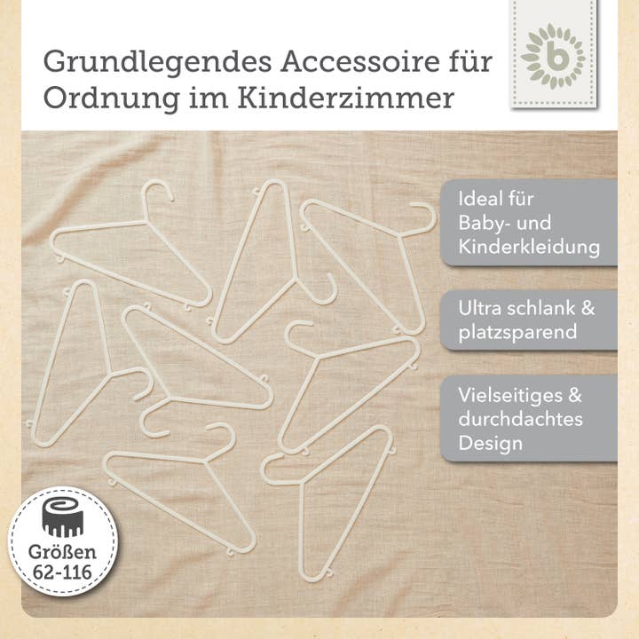 Bieco Spielwaren - Wholesale Clothes Hangers - Clothes hanger 8-piece set white2