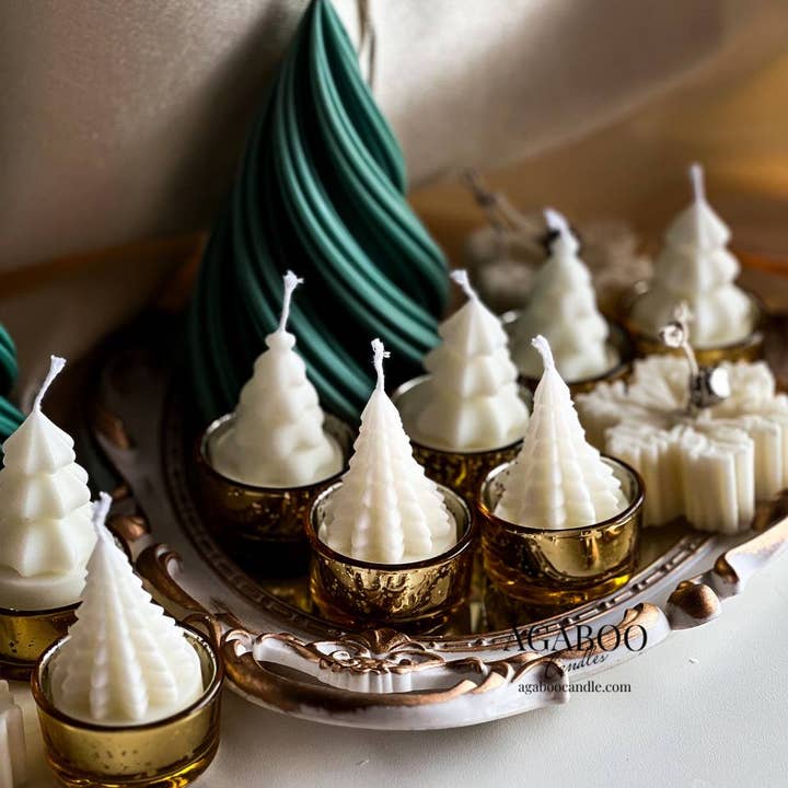 Agaboo Candle - Wholesale Grappige kaars - Mini kerstbomen Theelichtjes Kaars 2 1/4x1,5in 4
